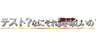 テスト？なにそれ美味しいの？ ()