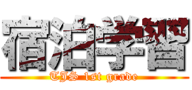 宿泊学習 (TJS 1st grade)