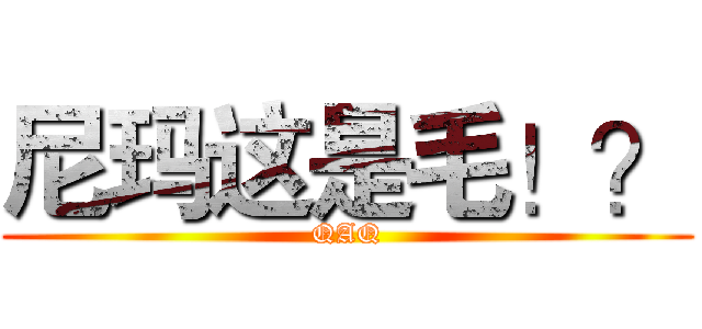 尼玛这是毛！？ (QAQ)