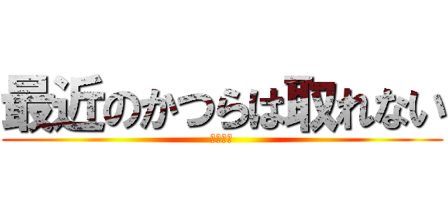 最近のかつらは取れない (悔しい～)