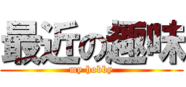 最近の趣味 (my hobby)