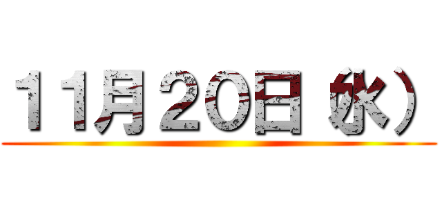１１月２０日（水） ()
