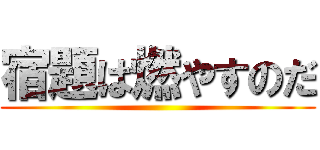 宿題は燃やすのだ ()