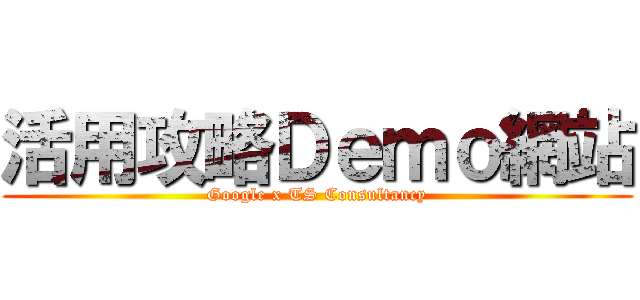 活用攻略Ｄｅｍｏ網站 (Google x TS Consultancy)