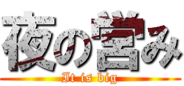 夜の営み (It is big)