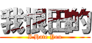 我恨田的 (I Hate You)