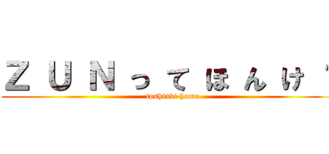 Ｚ Ｕ Ｎ っ て ほ ん け ？ (toshiaki homo)