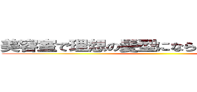 美容室で理想の髪型にならないもんだについて ()