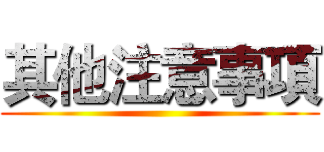 其他注意事項 ()