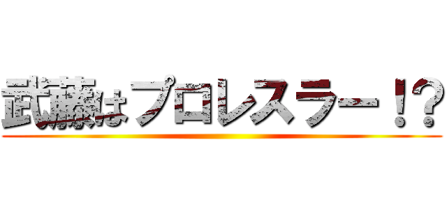 武藤はプロレスラー！？ ()