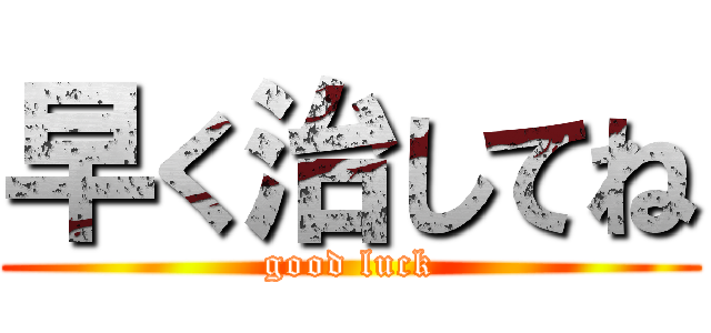 早く治してね (good luck)