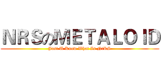 ＮＲＳのＭＥＴＡＬＯＩＤ (Just U Know What Is NtRS)