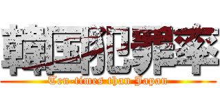 韓国犯罪率 (Ten-times than Japan)