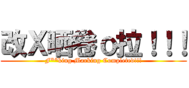 改Ｘ晒卷ｏ拉！！！ (F**king Marking Completed!!!)