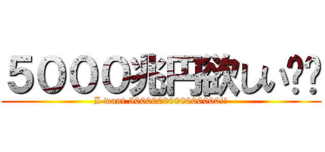 ５０００兆円欲しい‼︎ (I want 5000000000000000!!)