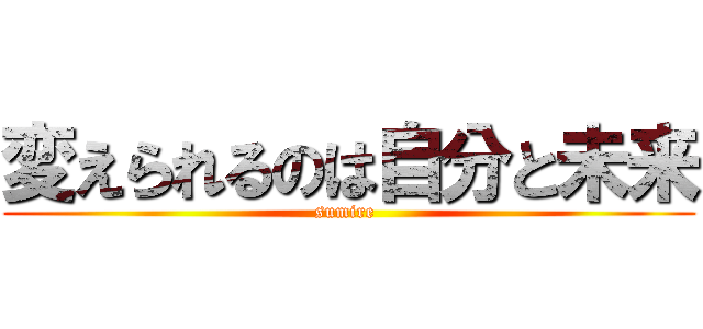 変えられるのは自分と未来 (sumire )