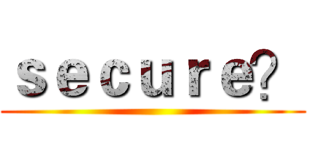 ｓｅｃｕｒｅ？ ()