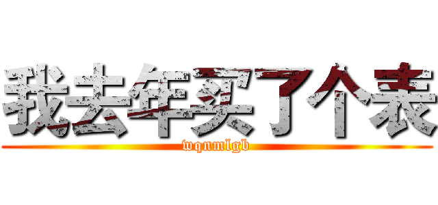 我去年买了个表 (wqnmlgb)