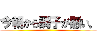 今朝から調子が悪い。 ()