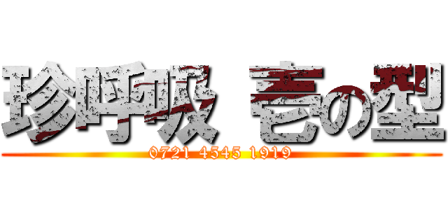 珍呼吸 壱の型 (0721 4545 1919)