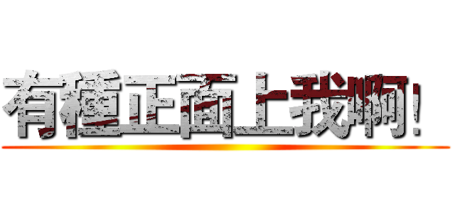 有種正面上我啊！ ()