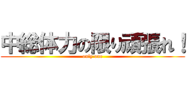 中総体力の限り頑張れ！ (only one)