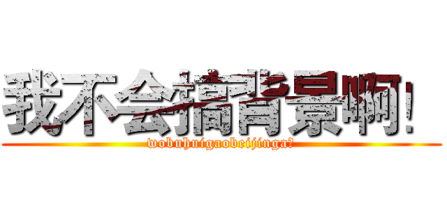 我不会搞背景啊！ (wobuhuigaobeijinga！)