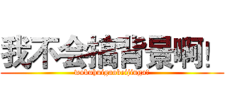 我不会搞背景啊！ (wobuhuigaobeijinga！)