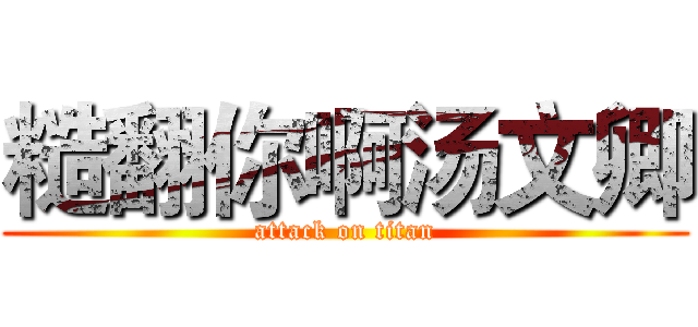 糙翻你啊汤文卿 (attack on titan)