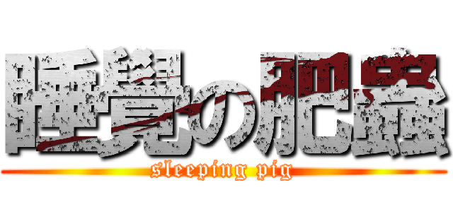 睡覺の肥蟲 (sleeping pig)