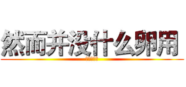 然而并没什么卵用  (刘璇是个猪)