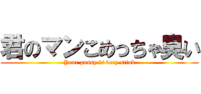 君のマンこめっちゃ臭い (Your pussy is very stink)