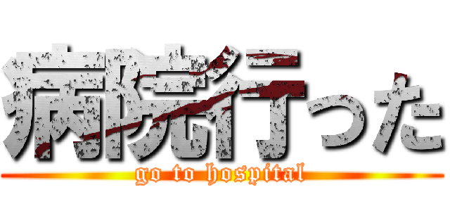 病院行った (go to hospital)