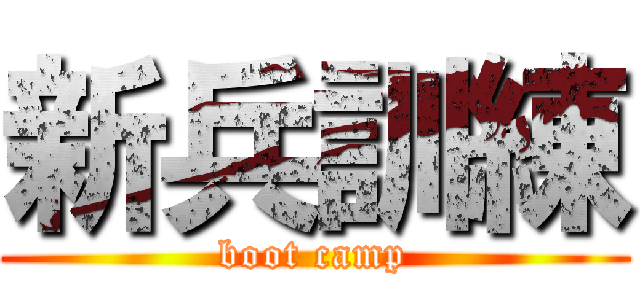新兵訓練 (boot camp)