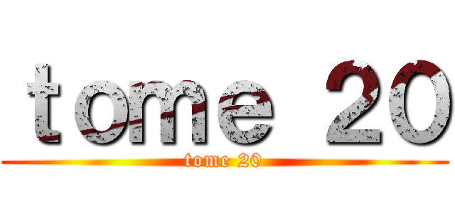 ｔｏｍｅ ２０ (tome 20)