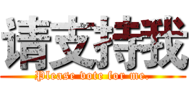 请支持我 (Please vote for me.)
