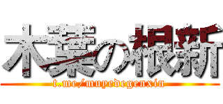 木葉の根新 (t.me/muyedegenxin)