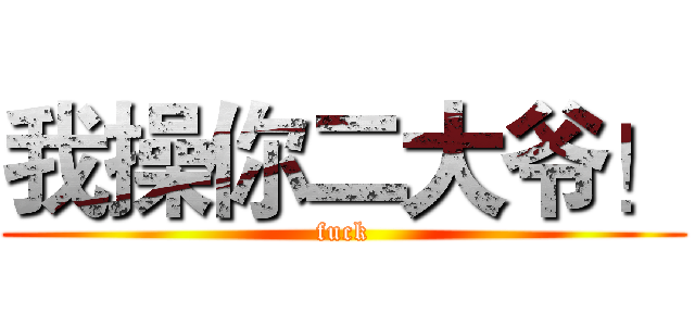 我操你二大爷！ (fuck)