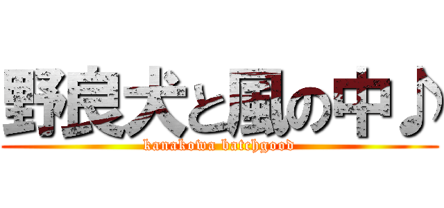 野良犬と風の中♪ (kanakowa batchgood)