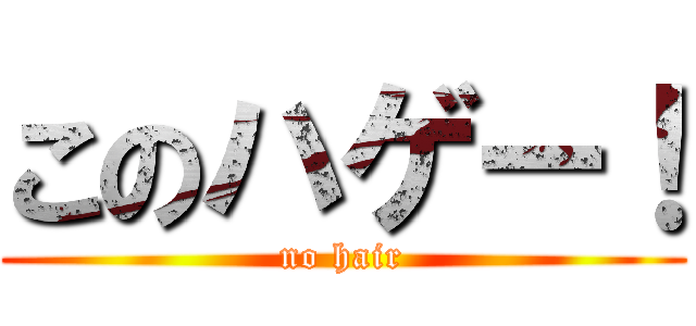 このハゲー！ (no hair)
