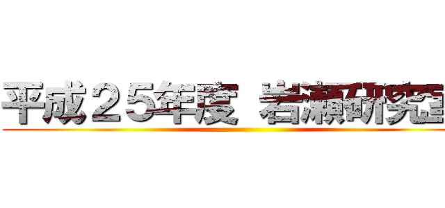 平成２５年度 岩瀬研究室  ()