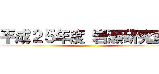 平成２５年度 岩瀬研究室  ()