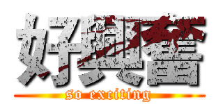 好興奮 (so exciting)