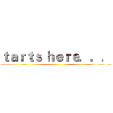 ｔａｒｔｓ ｈｅｒｅ．．． ()