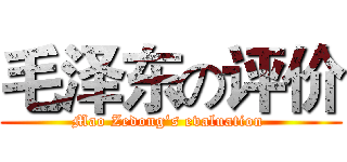 毛泽东の评价 (Mao Zedong‘s evaluation )