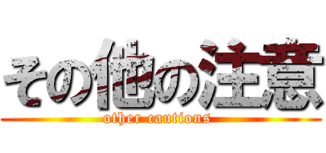 その他の注意 (other cautions )
