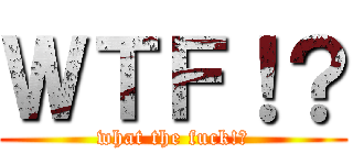 ＷＴＦ！？ (what the fuck!?)