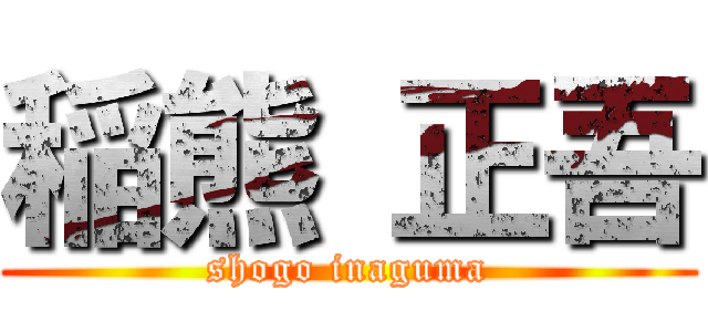 稲熊 正吾 (shogo inaguma)