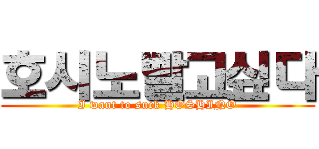 호시노빨고싶다 (I want to suck HOSHINO)