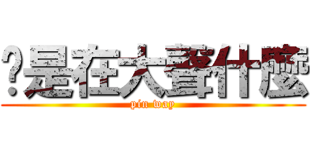你是在大聲什麼 (pin way)